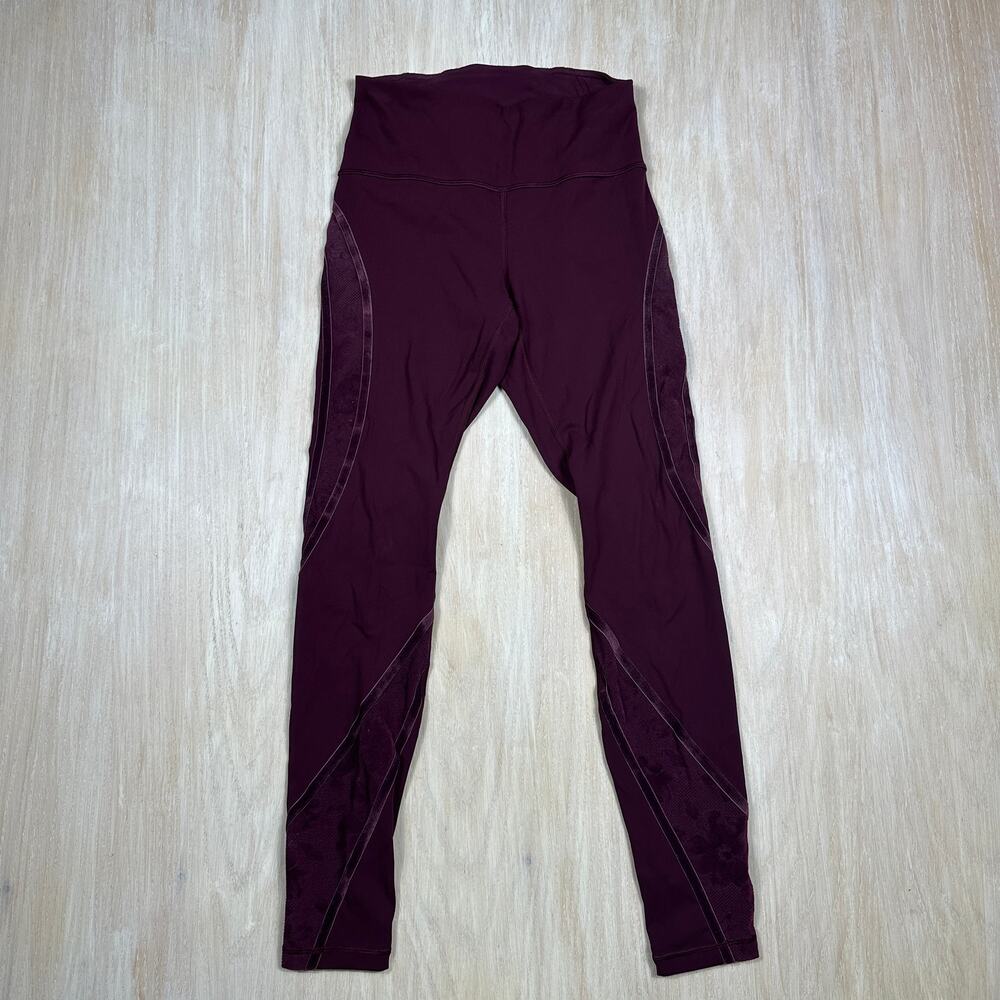 Lululemon Wunder Under High-Rise Tight Flocked Dark Adobe Mesh Velvet Leggings 6